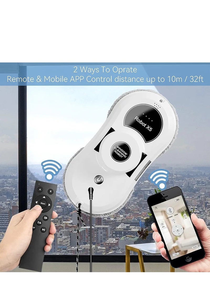 Generic - Sophinique Window Cleaning Robot, X5 Smart Window Vacuum Cleaner Glass Cleaning Robotic with APP & Remote, Intelligent Automatic Window Cleaner for Indoor/Outdoor Windows Mirror Table Tile (White) - Image 1