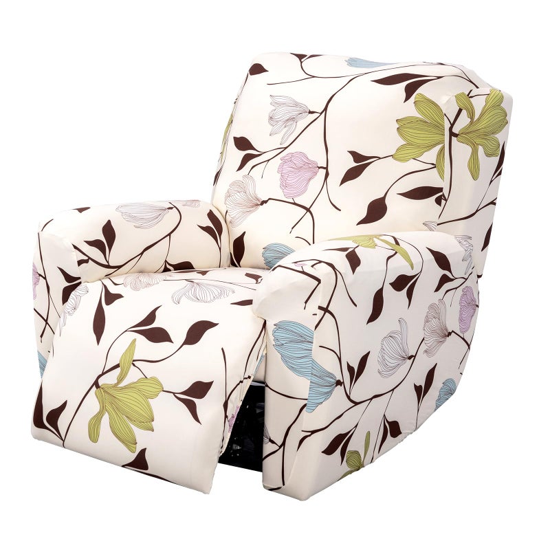 FUANGUI Recliner Chair Cover 4-Pieces Lazyboy Cover for Recliner Chair with Storage Pockets Furniture Protector for Living Room, Jacquard Sofa Slipcover for Kids, Pets, Dog and Cat, 14 - Image 1