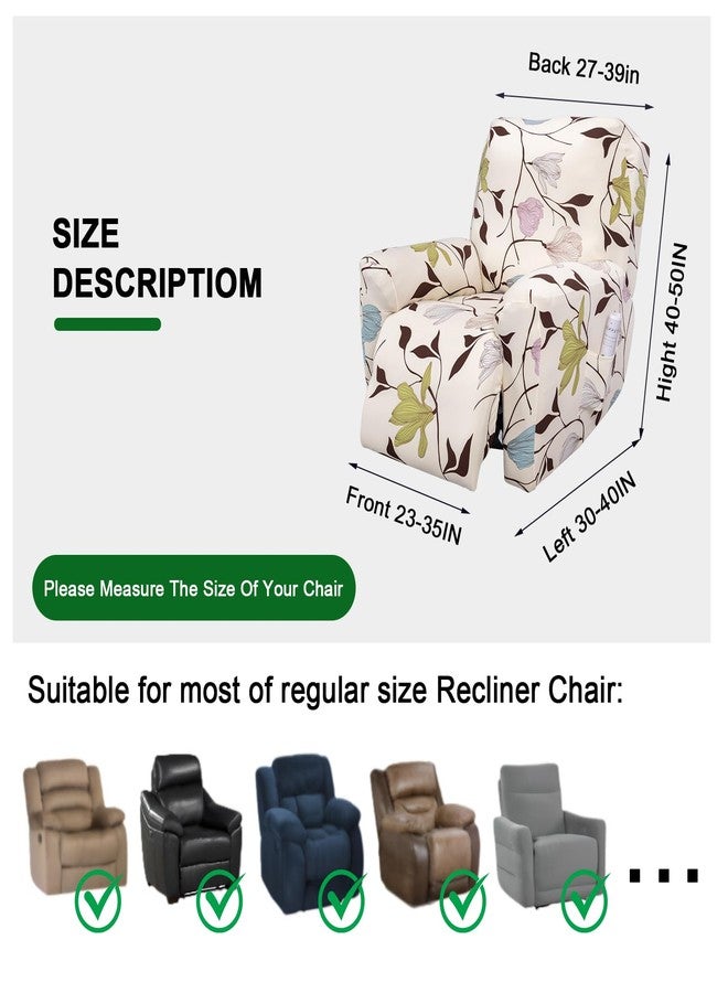 FUANGUI Recliner Chair Cover 4-Pieces Lazyboy Cover for Recliner Chair with Storage Pockets Furniture Protector for Living Room, Jacquard Sofa Slipcover for Kids, Pets, Dog and Cat, 14 - Image 4