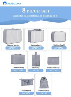 ACECOAT 8 Set Packing Cubes for Suitcases Luggage Packing Organizers with Laundry Bag Shoe Bag Underwear Bag Travel Essentials Luggage Organizer Cubes  - Image 2