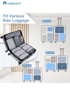 ACECOAT 8 Set Packing Cubes for Suitcases Luggage Packing Organizers with Laundry Bag Shoe Bag Underwear Bag Travel Essentials Luggage Organizer Cubes  - Image 5