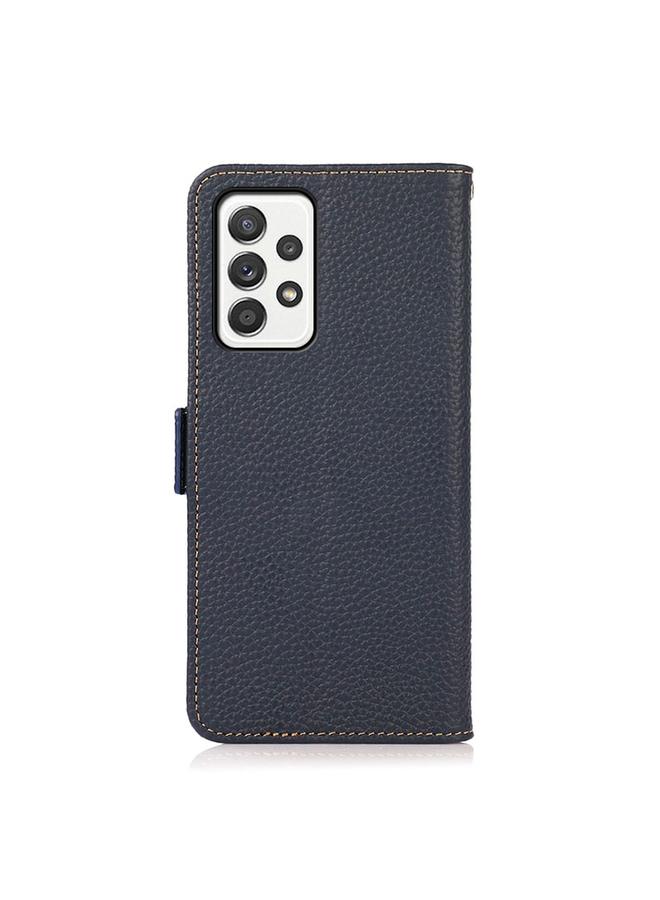 S-TOP Case For Samsung Galaxy A52 5G KHAZNEH Side-Magnetic Litchi Genuine Leather RFID Phone Case - Image 3