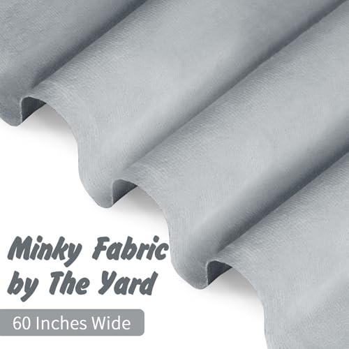 Entisn Minky Fabric by The Yard, 1 Yard x 60 Inch Wide Pre-Cut Minky Fleece Fabric Gray Cuddle Minky Fabric, Soft Plush Fabric Solid Minky for Blanket, Pillow Cover, Scarf, Sewing - Image 4
