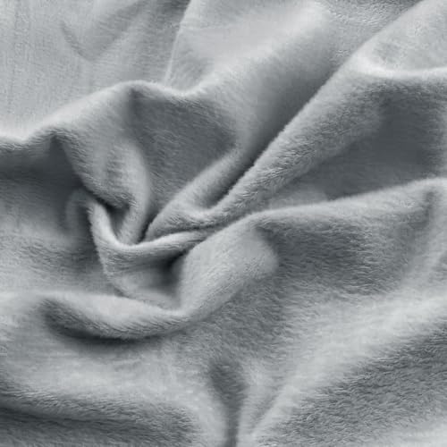 Entisn Minky Fabric by The Yard, 1 Yard x 60 Inch Wide Pre-Cut Minky Fleece Fabric Gray Cuddle Minky Fabric, Soft Plush Fabric Solid Minky for Blanket, Pillow Cover, Scarf, Sewing - Image 1