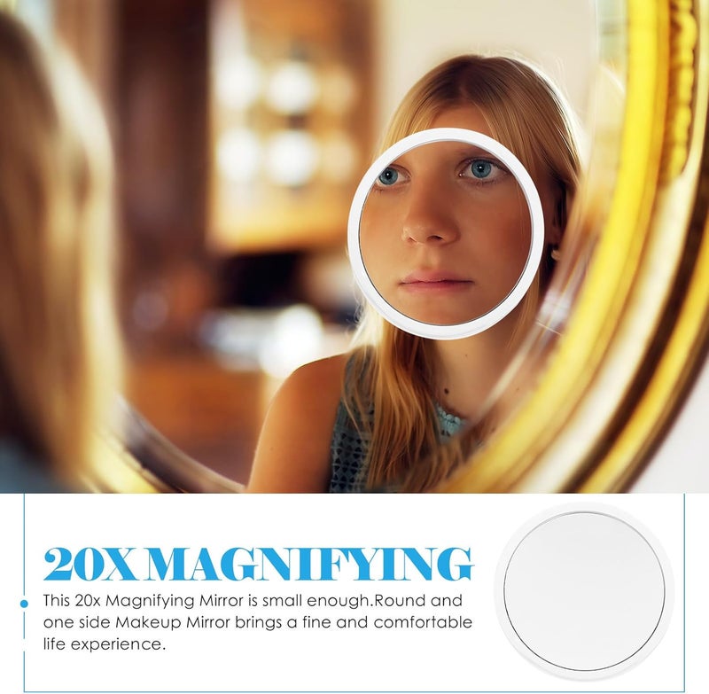 Uonlytech Nail-Free 15x Magnifying Cosmetic Mirror with Triple Suction Cups 6.4 Inch Round Single Side Makeup Mirror for Home and Travel Use White - Image 3