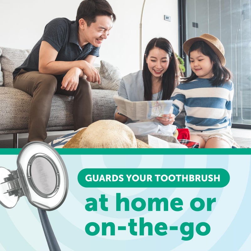 Steripod حامي فرشاة الأسنان ستيريبود، أخضر/فضي، 2 قطعة - Image 5