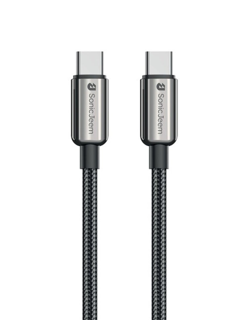 Sonic JEEM Super Charging Cable (TYEP-C - TYEP-C) 100W - Fast Charging and Data Transfer Cable, 1 meter, BlackMade for Android-iPhone-iPad-iPod (SJ104A) - Image 5