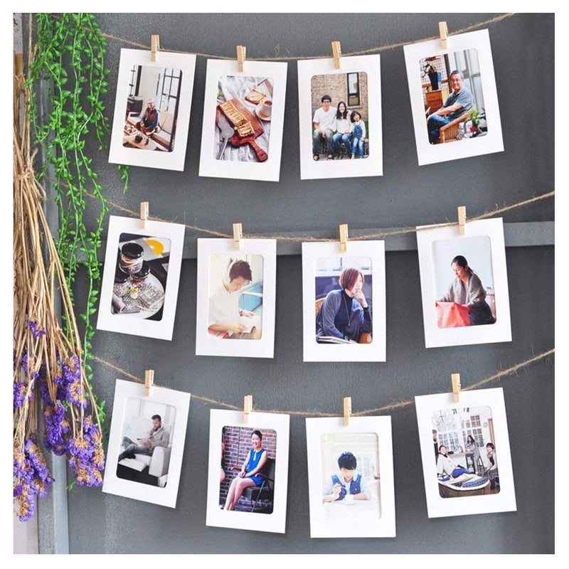 Dremisland Photo Display Pictures Organizer  Wall Hanging Picture Frames Collage Includes 100 Clips 30M Jute Twine and 10 nontrace Nails  Artworks Photo DIY Craft Xmas Decor