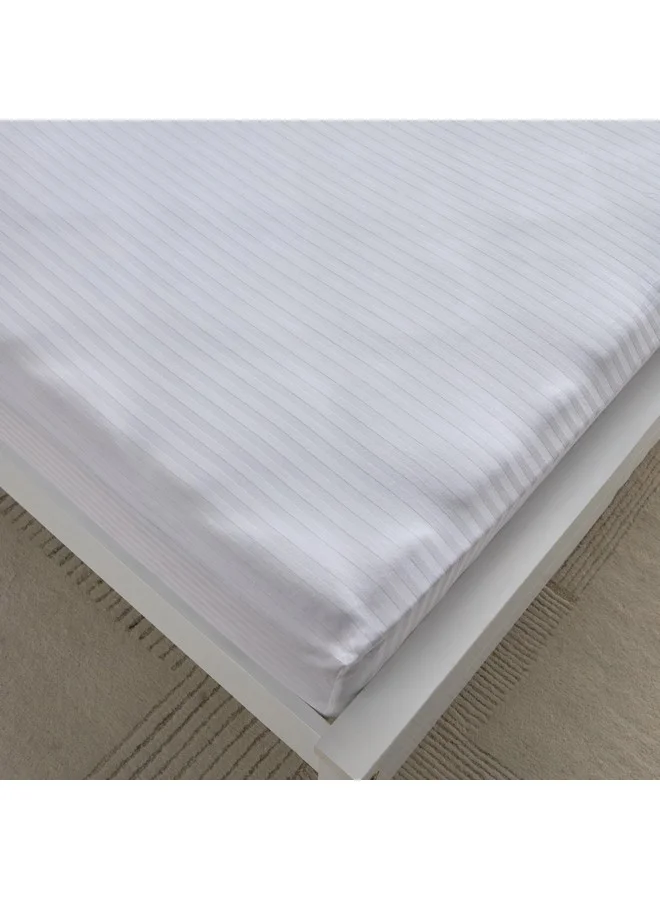هوم بوكس شرشف سرير هاملتون ساتان مخطط مقاس 180 × 200 × 36 سم