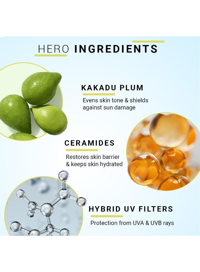 SEREKO Weightless Sun Fluid Sunscreen SPF50 PA++++, with Kakadu Plum & Ceramides powered by Hybrid UV Filters | Lightweight Matte | Water Resistant, No white Cast | All Skin Types -50ml - Image 4