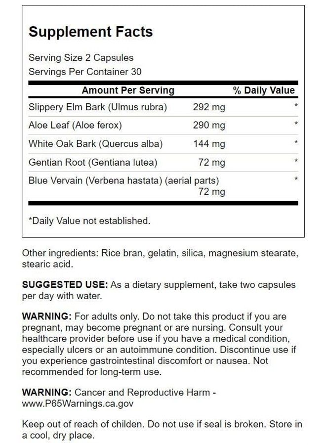SWANSON Colon Helper - Promotes Digestive Health Using Vervain, Goldenseal Root, Slippery Elm Bark & More - Herbal Supplement Aiding Healthy Eliminations - (60 Capsules) 1 Pack - Image 2