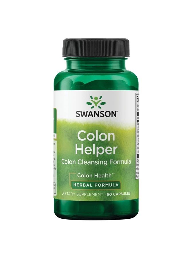 SWANSON Colon Helper - Promotes Digestive Health Using Vervain, Goldenseal Root, Slippery Elm Bark & More - Herbal Supplement Aiding Healthy Eliminations - (60 Capsules) 1 Pack - Image 1