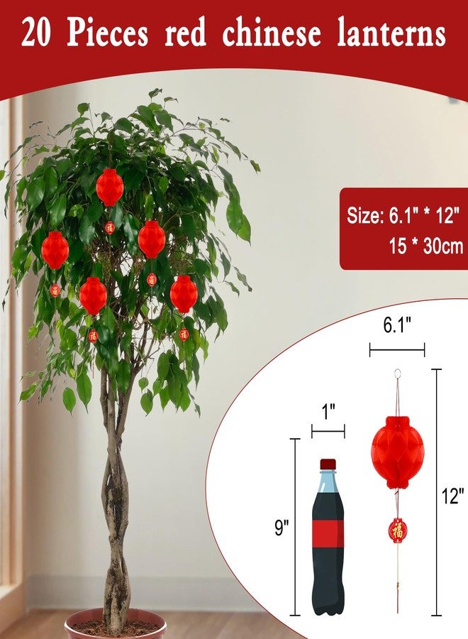 CWLAKON Chinese New Year Decorations 2024, Red Chinese Knot Fu Character 3D Twin Fish Charm Tassel Hanging Ornaments, Chinese Couplets, Chinese Red Paper Lanterns, Lunar New Year Spring Festival Year - Image 4