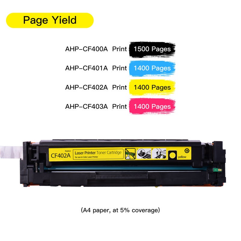 حافظة حبر طابع متوافقة كبديل متوافقة مع سلسلة HP Color LaserJet Pro M252/MFP M277 (لون أصفر، عبوة واحدة) - Image 4