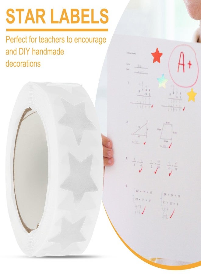 PATIKIL Star Stickers Roll 3/4", 500 Pcs Self-Adhesive Reward Stickers Star Labels for Behavior Chart Classroom Teacher Supplies and DIY Craft, White - Image 4