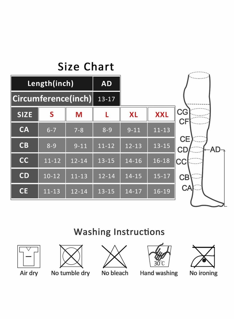 GMORO Compression Socks, 20-30 mmHg Open Toe Women Skin-Colored Calf Support Mid-Calf Health Stretch Socks for Men and Women Shin Splints Varicose Vein Recovery XXL  - Image 5