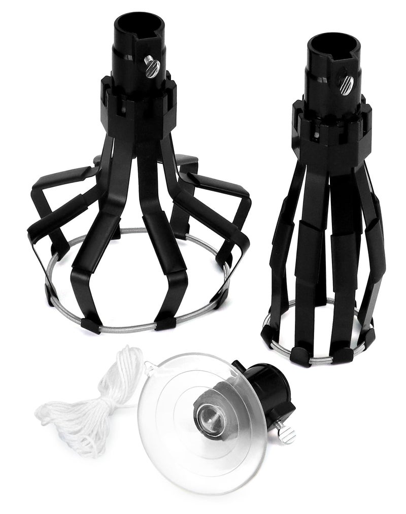 QWORK Professional Light Bulb Changer Kit - 3 Piece Set - Extension Pole Compatible, for High Ceiling Incandescent Bulbs with Standard, Floodlight & Recessed Changer - Image 1