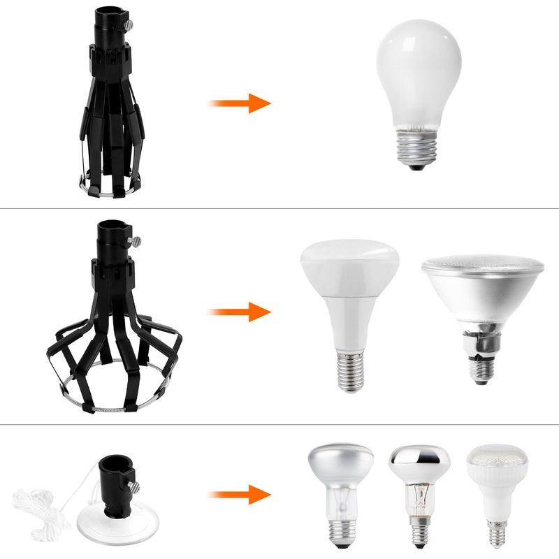 QWORK Professional Light Bulb Changer Kit - 3 Piece Set - Extension Pole Compatible, for High Ceiling Incandescent Bulbs with Standard, Floodlight & Recessed Changer - Image 3