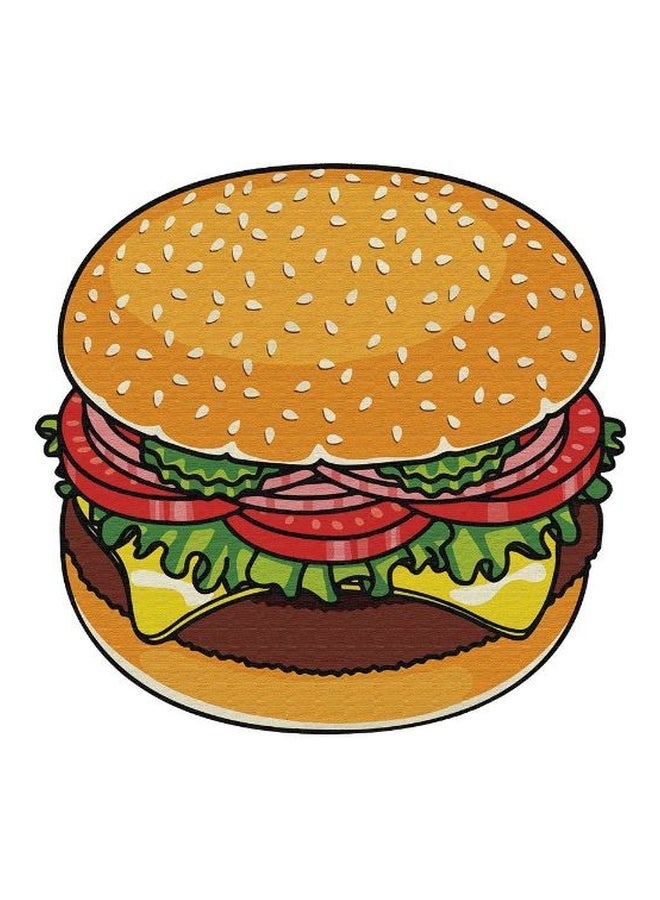 NIBEMINENT 3D Print Beach Towel Beige/Red/Green - Image 1