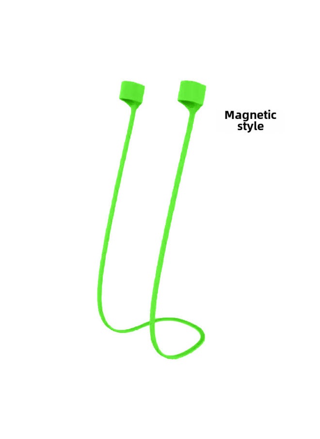 Generic - For Airpods3 Headset Anti-lost Rope Silicone Magnetic Anti-lost Lanyard Apple Pro2 Bluetooth Headset Anti-lost Rope-Color:[Magnetic] Emerald Green-Model:Bare Metal Without Packaging - Image 1