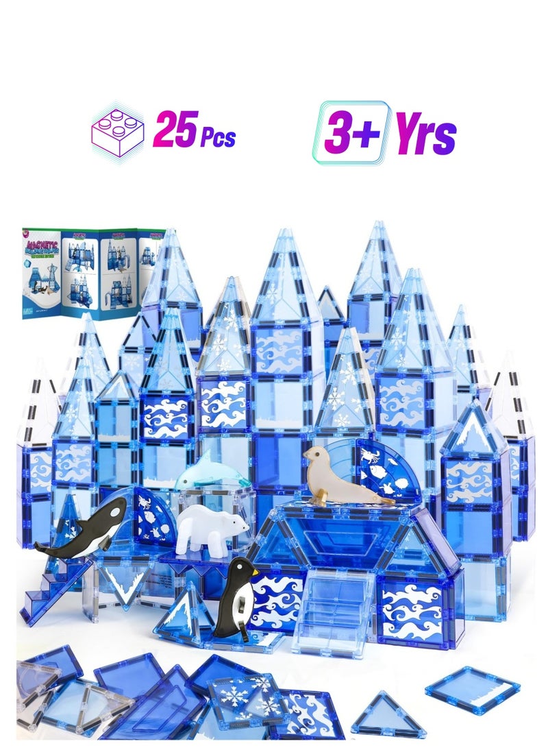 Excefore Magnetic Tiles for Kids Ages 3-5 4-8, 25Pcs Magnetic Tiles for Toddlers 3-5 STEM Magnet Tiles Magnet Blocks Toys Magnetic Building Blocks Animals Kids Games Preschool Learning Toy - Image 1