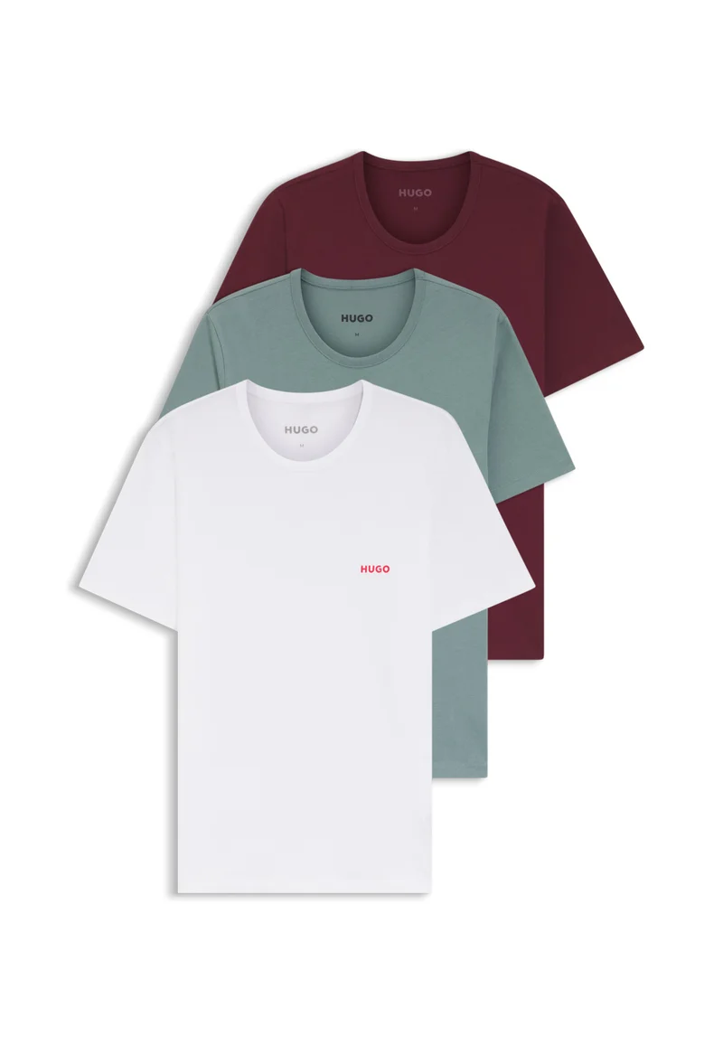 هوجو ثلاث قطع من تيشيرتات داخلية قطنية