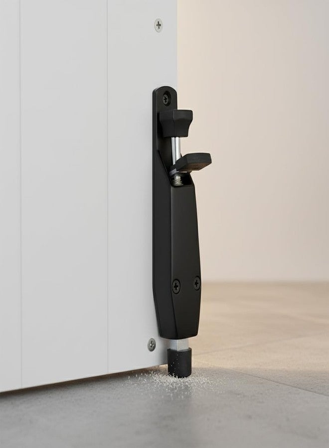 Onepro Kickdown Door Stopper Heavy-Duty Adjustable Stopper with Foot Pedal Anti-Slip Rubber Base for Secure Door Holding Spring Loaded Step On/Off (Matte Black Finish, Pack of 2) - Image 3