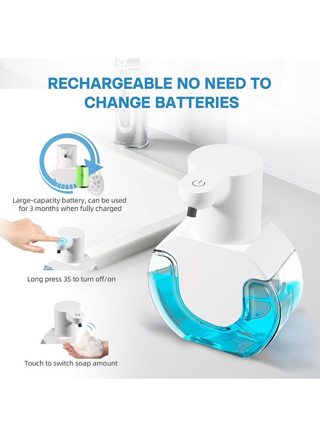 يلا جوي 14.2oz / 420ml عدم الاتصال التلقائي رغوة الصابون السائل ، قابلة للشحن الجدار شنقا ذكي موزع الصابون السائل ( حزمة 2 ) - Image 4