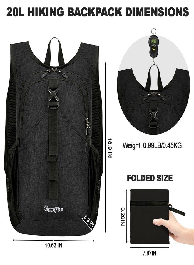 Seektop 15L Small Hiking Backpack for Women Men, Lightweight Hiking Packable Daypack with Phone Pocket for Travel Camping, Black, 15 Liters, Hiking, Camping, Travel, Leisure - Image 5