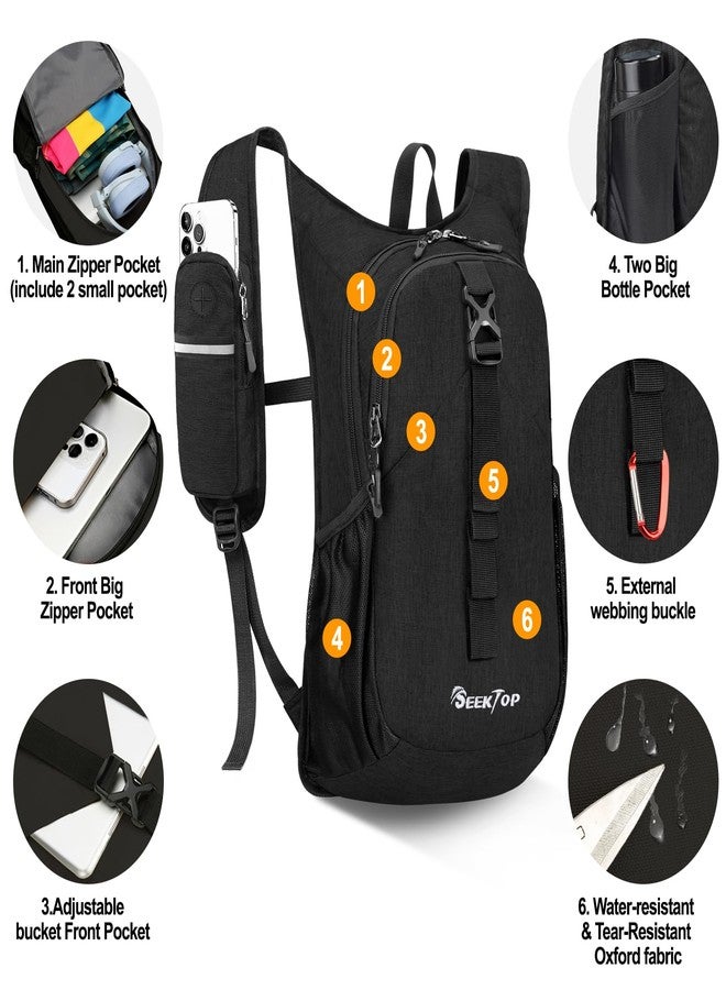 Seektop 15L Small Hiking Backpack for Women Men, Lightweight Hiking Packable Daypack with Phone Pocket for Travel Camping, Black, 15 Liters, Hiking, Camping, Travel, Leisure - Image 3