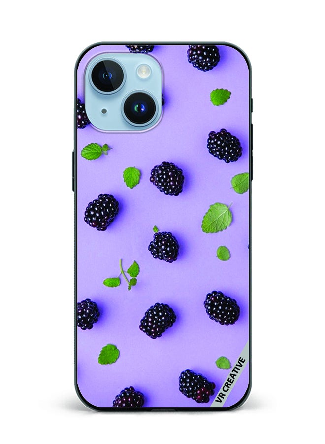 VR CREATIVE Protective Case Cover For Apple iPhone 15 Plus Blueberry Design Multicolour - Image 1