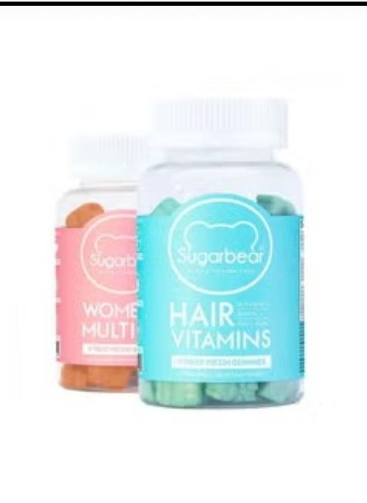 Protein 17 - Two packages of Sugar Bear vitamins for green and orange hair - Image 1