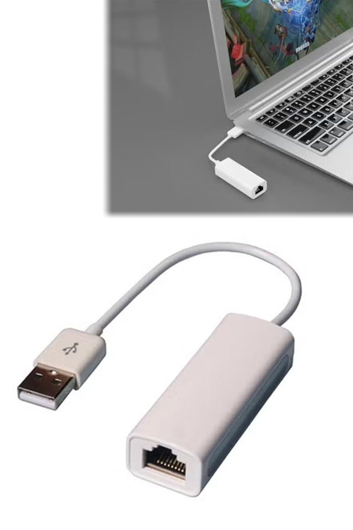 USB 2.0 Ethernet Network Adapter, Extender Fire Internet for PC Laptop TV Apple Macbook Printer, Converter LAN RJ45 Cable Powerline Socket Switch Port Plug, Wireless Wifi Router Booster to Adaptor Stick  - Image 1