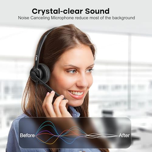 MKJ Cisco Telephone Headset with Microphone Noise Canceling Corded RJ9 Call Center Office Phone Headset for Cisco CP-7861 7942G 7941G 7945G 7960 7961G 7962G 7965G 7971G 7975G 8841 8861 9951 9971 - Image 4