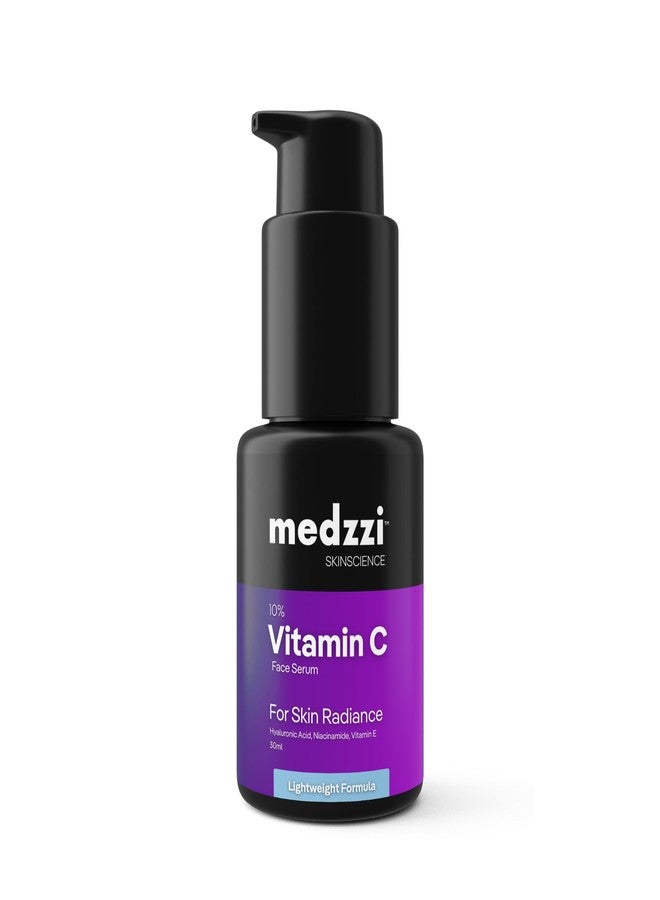 Medzzi 10% Vitamin C Face Serum with Hyaluronic Acid & Niacinamide | Brightening, Hydration & Even Skin Tone | For Men & Women | All Skin Types | 30 ml - Image 1