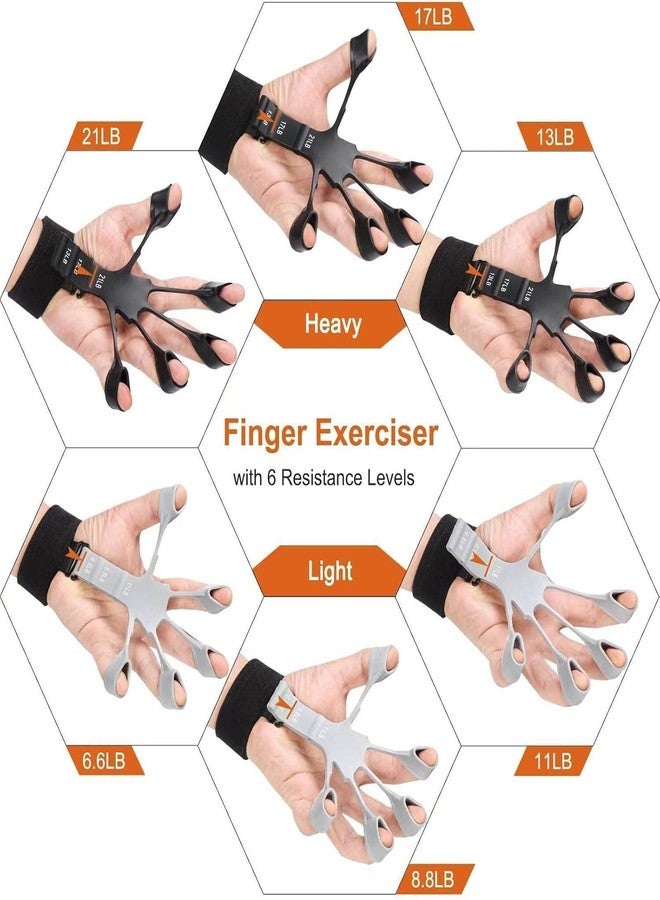 Rhonnium Finger Gripper Strength Trainer Hand Yoga Resistance Band-1 Set - Image 3