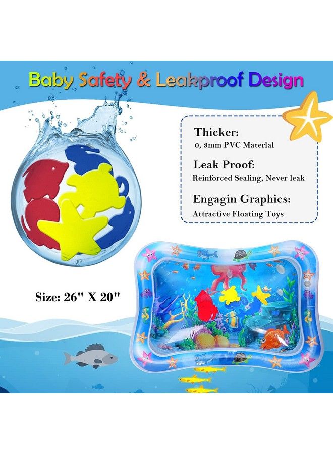 Tec Tavakkal Baby Kids Water Play Mat Toys Inflatable Tummy Time Leakproof Water Play Mat Fun Activity Play Center Indoor And Outdoor Water Play Mat For Baby Random Designpack Of 1 Setblue - Image 5