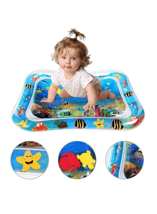 Tec Tavakkal Baby Kids Water Play Mat Toys Inflatable Tummy Time Leakproof Water Play Mat Fun Activity Play Center Indoor And Outdoor Water Play Mat For Baby Random Designpack Of 1 Setblue - Image 2