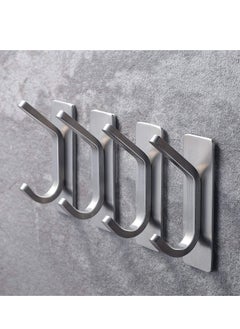 Oasisgalore 4 Pack Stainless Steel Adhesive Hooks, Wall Hooks for Towels, Coats, Robes in Bathroom/Kitchen, Stick-On Design  - Image 3