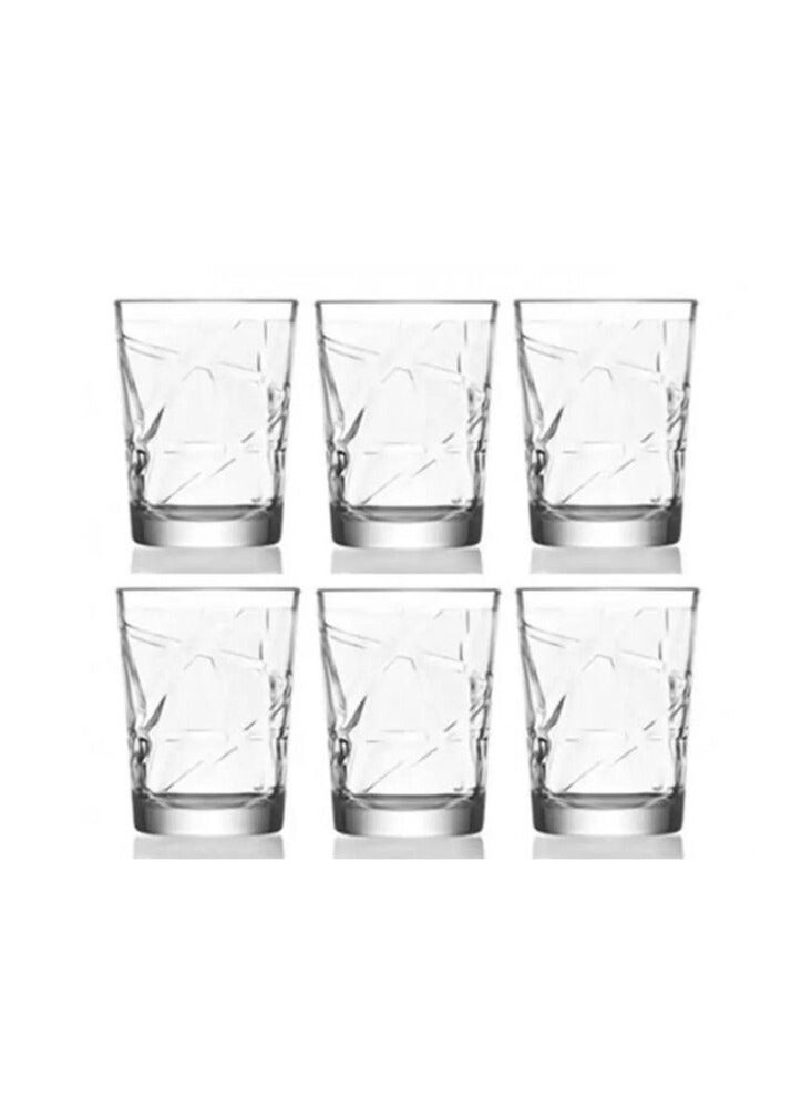 LAV 6 Pieces Line Water Glass Set 165 Ml - Clear - Image 3