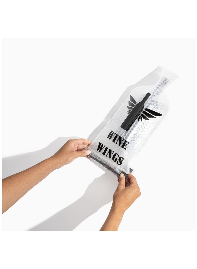 Eowhitu Eowhitu Wine Bag for Travel, Bottle Shield Leak Proof, Reusable Bottle Protector Sets, Luggage Sleeve Case for Airplane, Wine Accessory Sets Pack of 4 Wings  - Image 2