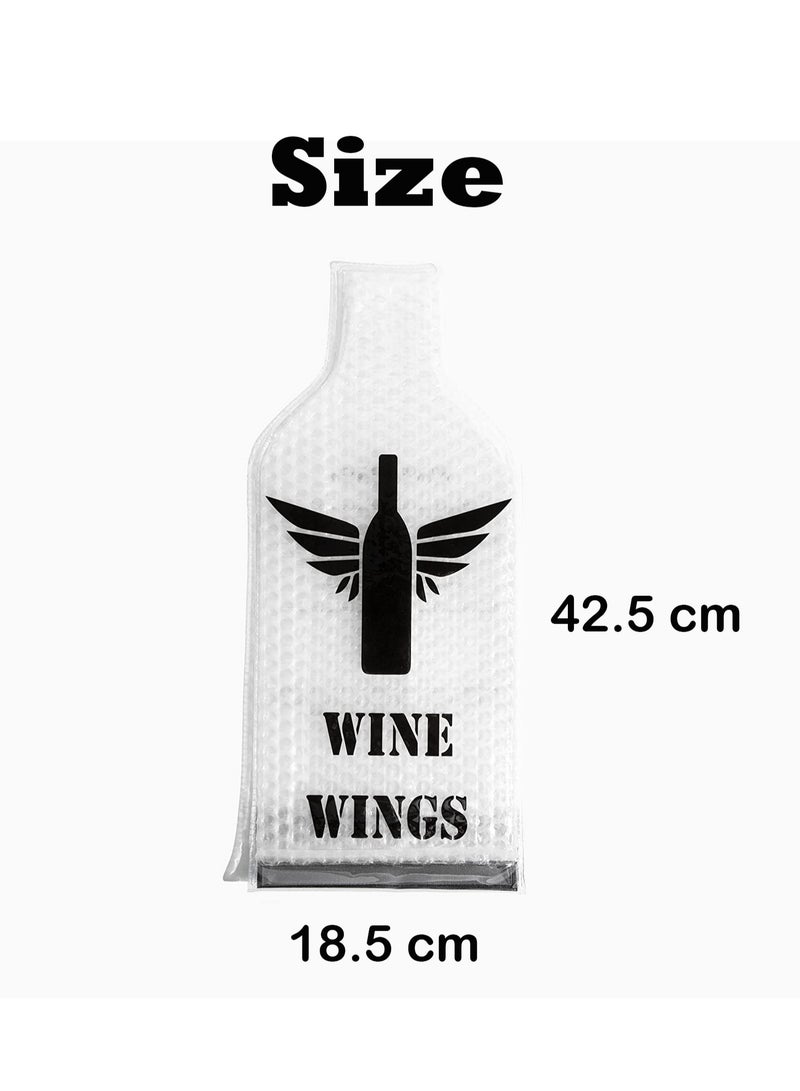 Eowhitu Eowhitu Wine Bag for Travel, Bottle Shield Leak Proof, Reusable Bottle Protector Sets, Luggage Sleeve Case for Airplane, Wine Accessory Sets Pack of 4 Wings  - Image 5