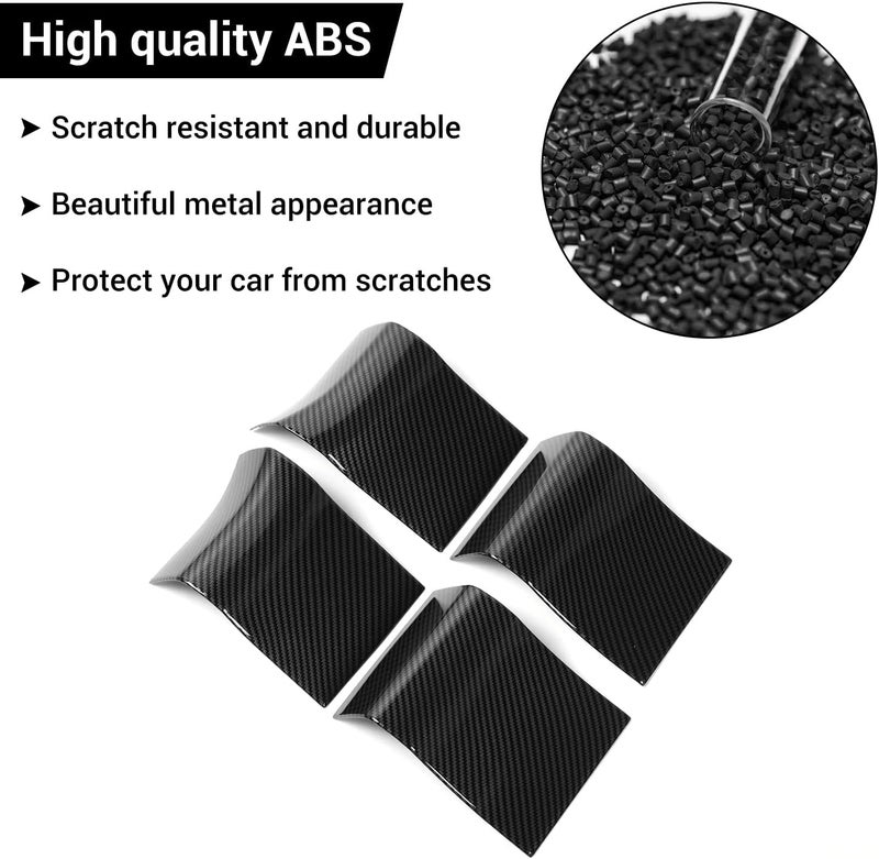 Hoolcar Interior Door Handle Panel Trim ABS Cover for 2015-2020 Ford F150 - Carbon Fiber - Image 4