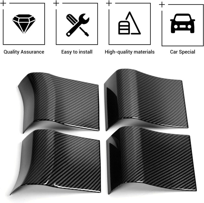 Hoolcar Interior Door Handle Panel Trim ABS Cover for 2015-2020 Ford F150 - Carbon Fiber - Image 3