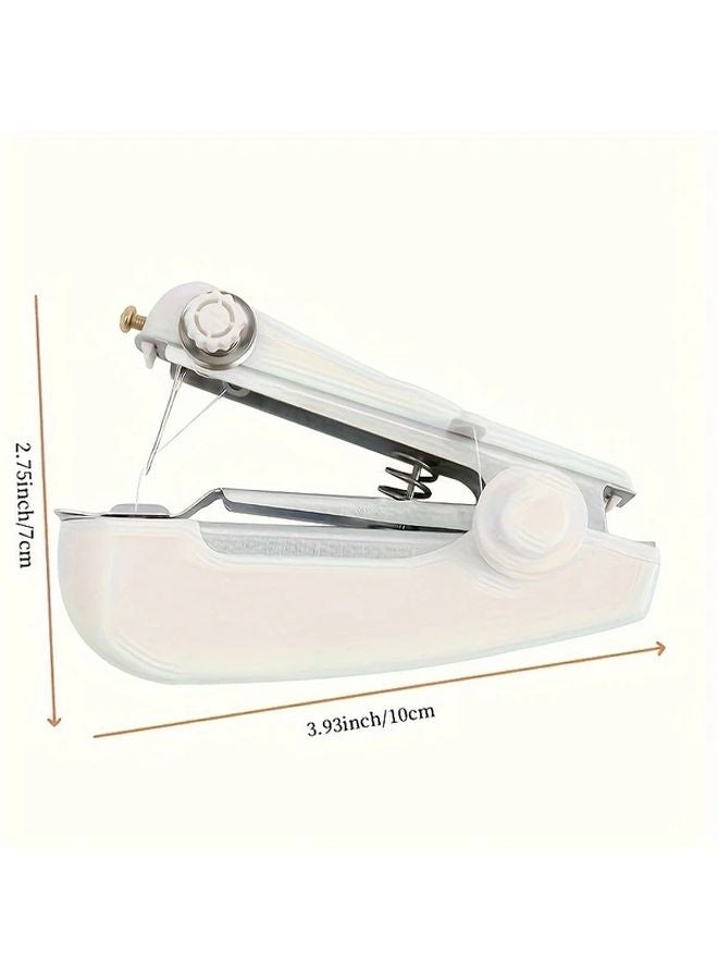 White Mini Sewing Machine Handheld Portable For Home Tailoring With 14 Free Items - Image 4