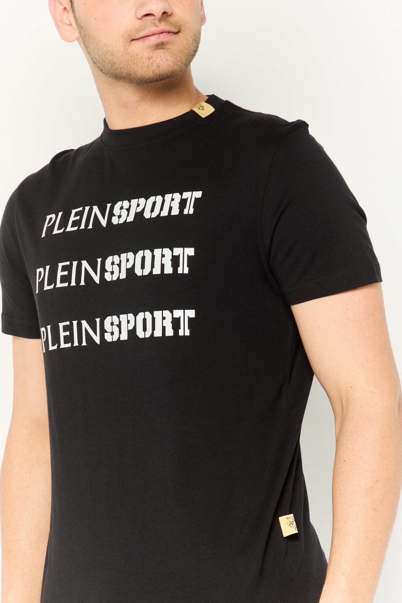 PHILIPP PLEIN Plein Sport Men Sportswear Fit Short Sleeves Outdoor T-Shirt, Black - Image 3
