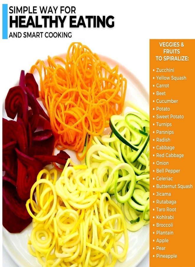 ICO 4-Blade Spiralizer Vegetable Slicer and Curly Fries Maker, Stronger than all Plastic Spiralizers with 3 Interchangeable Blades and 1 Built-In, Black - Image 5