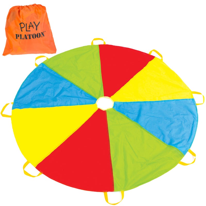 Play Platoon Rainbow Parachute Toy for Kids 16 ft Parachute Game with 12 Handles for Kids Elementary School Gym Class PE Equipment BackyardIndoor Play Equipment - Image 2