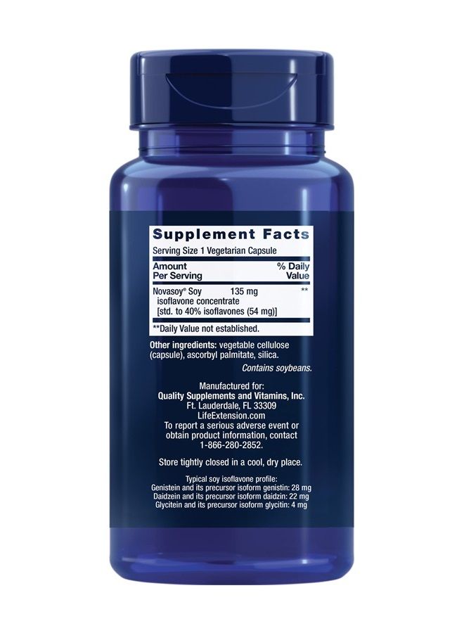 Life Extension مستخلص إيزوفلافون الصويا - مكمل مركز إيزوفلافون - يدعم صحة العظام والقلب والهرمونات - خالي من الغلوتين، غير معدل وراثيًا - 30 كبسولة نباتية - Image 2