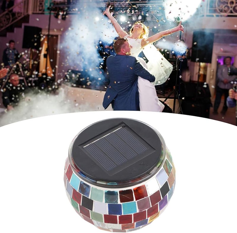 فانوس زجاجي فسيفسائي يعمل بالطاقة الشمسية، أضواء زخرفية خارجية للحديقة والشرفة والفناء وحفلات الزفاف - Image 5